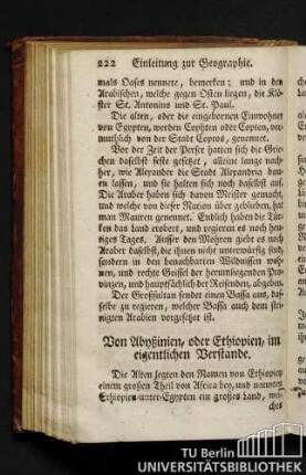 Von Abyßinien, oder Ethiopien, im eigentlichen Verstande.