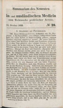 14. October 1833. No 20.