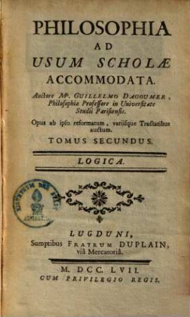 Philosophia : Ad Usum Scholae Accommodata, 2