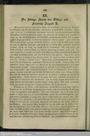 XX. Die Könige Anton der Gütige und Friedrich August II.
