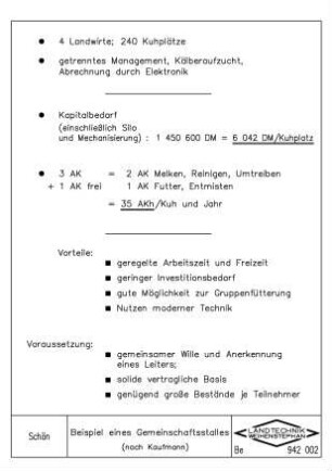 Beispiel eines Gemeinschaftsstalles (nach KAUFMANN)