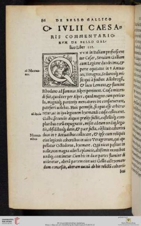 C. Iulli Caesaris commentariorum de bello Gallico Liber III.
