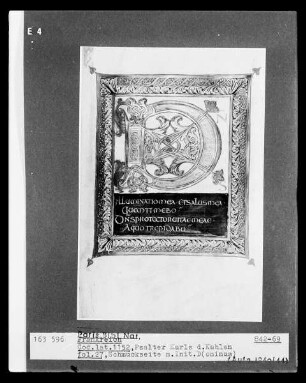 Psalter Karls des Kahlen — Buchseite mit Initiale D, Folio 27