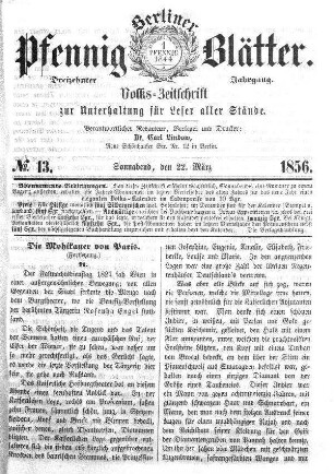 No. 13, Sonnabend, den 22. März