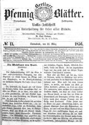 No. 13, Sonnabend, den 22. März