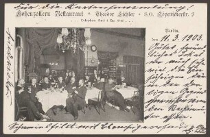 Ansichtskarte Restaurant Hohenzollern, Innenraum, Köpenicker Straße 3
