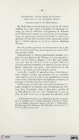 En étudiant l'oeuvre gravé de Watteau : faits nouveaux et documents inédits