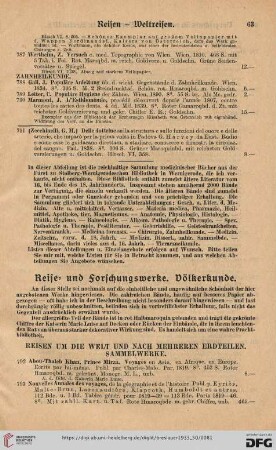 Reise- und Forschungswerke. Völkerkunde