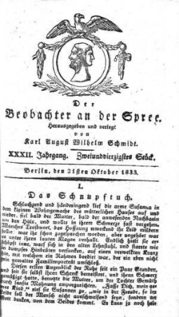 42. Stueck, 21. Oktober 1833
