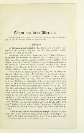 Sagen aus dem Altertum