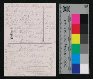 Postkarte des Norddeutschen Regatta Vereins mit "Thusnelda"