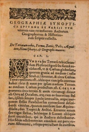 Orbis terrarum synoptica epitome una cum geographia poet.