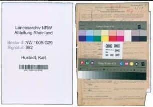 Entnazifizierung Karl Hustadt , geb. 24.10.1893 (Bahninspektor)