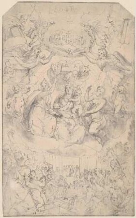 Die Madonna mit dem heiligen Ludwig von Frankreich und einer Königin (?)