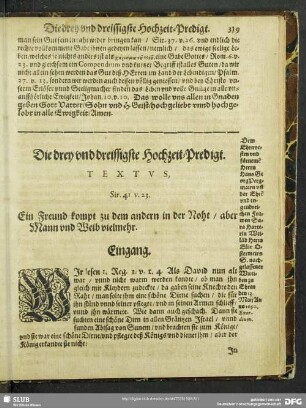 Die drey und dreissigste Hochzeit-Predigt
