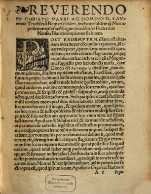 Friderici Navseae Blancicampiani Pro Sacrosancta Missa Adversvm Haereticos Et Schismaticos Miscellaneae