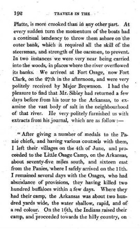 Arrival at Fort Osage
