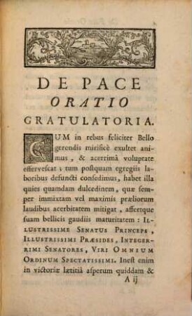 De pace : oratio gratulatoria