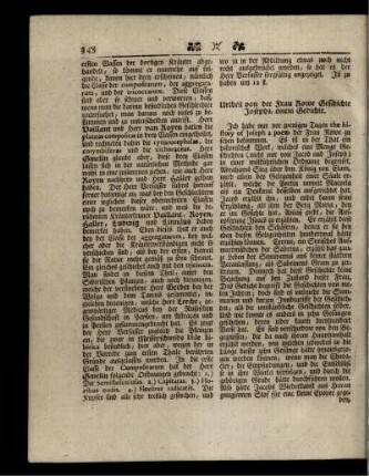 Urtheil von der Frau Rowe Geschichte Josephs, einem Gedichte