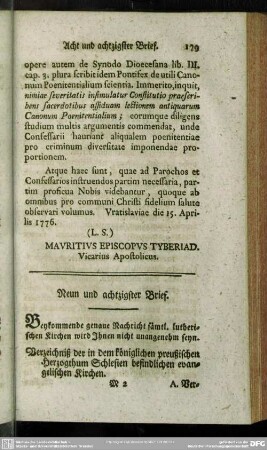 Neun und achtzigster Brief