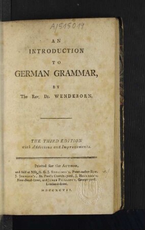 An Introduction To German Grammar