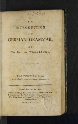 An Introduction To German Grammar