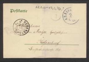 Brief von Unbekannt an Anton Mayer