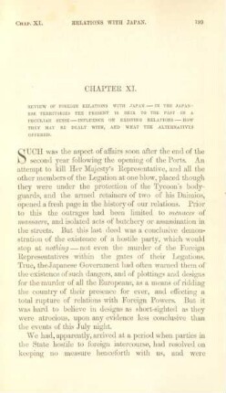 Chapter XI. Review of foreign relations with Japan ...