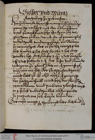 Rechenbuch für Münzmeister