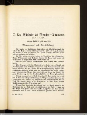 C. Die Schlacht bei Monchy - Bapaume