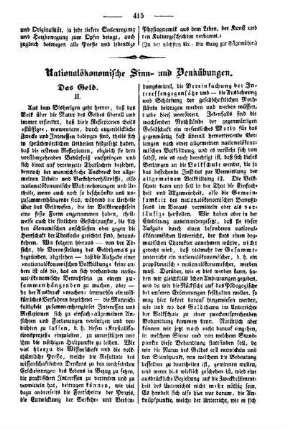 Nationalökonomische Sinn- und Denkübungen