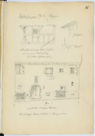 Susohaus, Überlingen: Ansicht, Details (aus: Skizzen- und Fotoalbum 15)