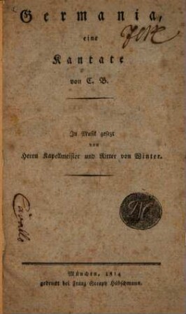 Germania : eine Kantate