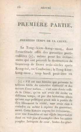 Première partie. Premiers temps de la Chine