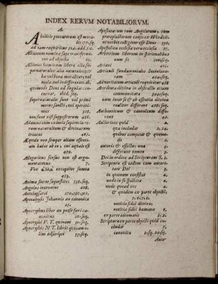 Index Rerum Notabiliorum