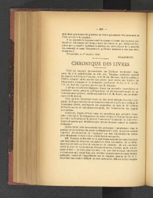 Chronique de Livres.