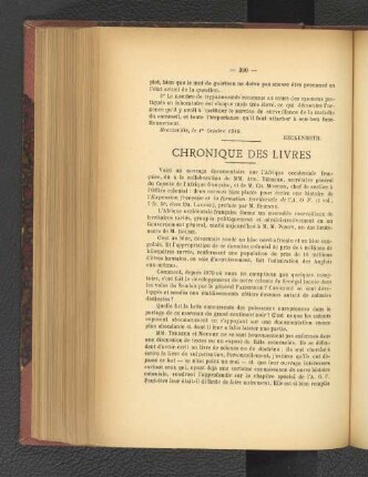 Chronique de Livres.
