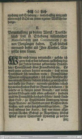 II. Veranlassung zu diesem Werck