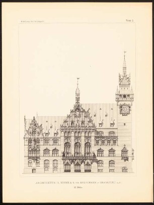 Konkurrenzentwürfe für ein Rathaus in Stuttgart, zusammengest. v. W. Kick, Stuttgart 1895: Ansicht