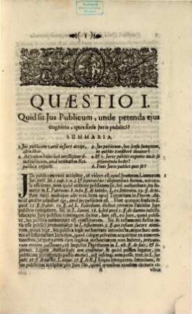 Quaestiones Selectae Ex Jure Publico, Canonico, Civili, Feudali, & Criminali desumptae