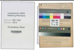 Entnazifizierung Alfred Kronenberg , geb. 21.10.1903 (Gastwirt)