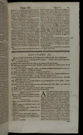 Disputatio XII. De potestate Abbatum, & Prælatorum inferiorum circa jejunium.