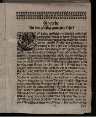 Vorrede An den günstig-geneigten Leser!