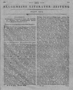 Hammer-Purgstall, J. v.: Die Geschichte der Assassinen, aus morgenländischen Quellen. Stuttgart, Tübingen: Cotta 1818 (Beschluss der im vorigen Stück abgebrochenen Recension.)
