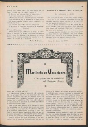 Martincha en Vacaciones : (Una página con la modalidad del Profesor Plín)