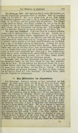 67. Das Mittelalter im allgemeinen
