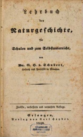 Lehrbuch der Naturgeschichte für Schulen und zum Selbstunterricht
