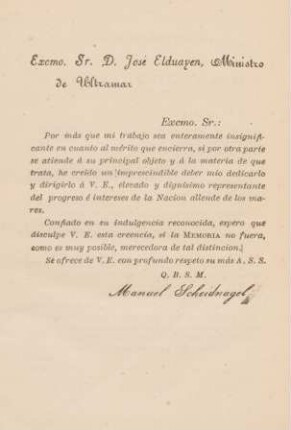Excmo. Sr. D. José Elduayen, Ministro de Ultramar