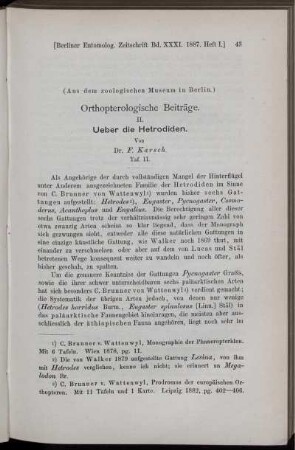 Orthopterologische Beiträge. II. Ueber die Hetrodiden.