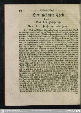 Der siebente Theil handelt Von der Fischerey